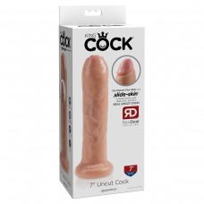 Фаллоимитатор на присоске необрезанный телесный King Cock 7 Uncut Cock