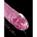 Стеклянный фаллоимитатор с силиконовой присоской, розовый