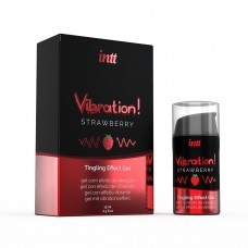Жидкий интимный гель с эффектом вибрации Strawberry, 15мл